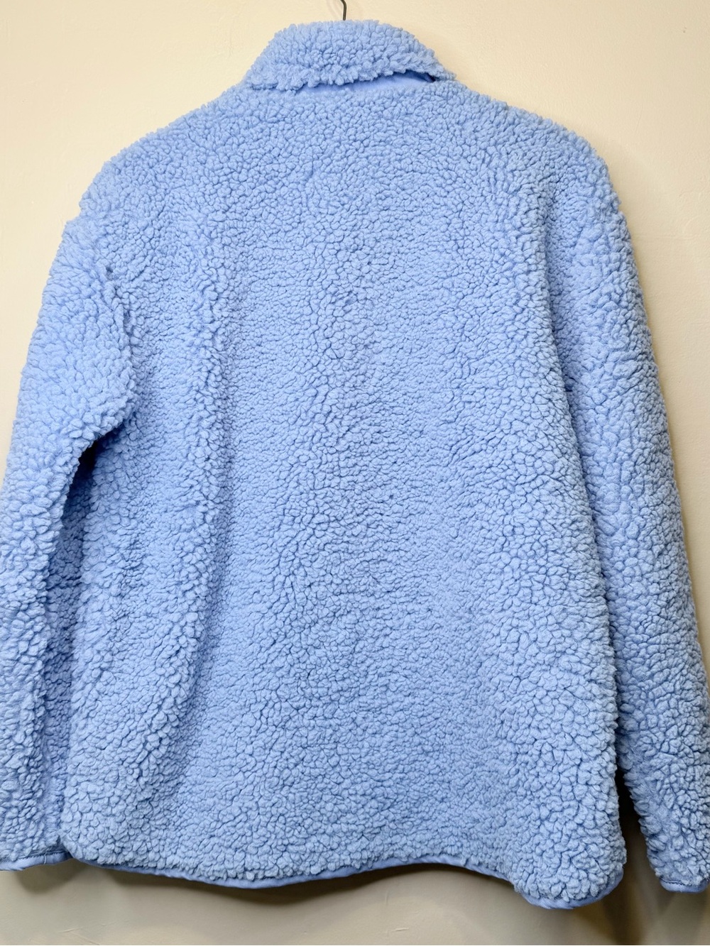 JC | NWT Soft Fountain Blue Teddy Coat Pockets Button Front Vegan Sherpa Jacket - Picture 5 of 15